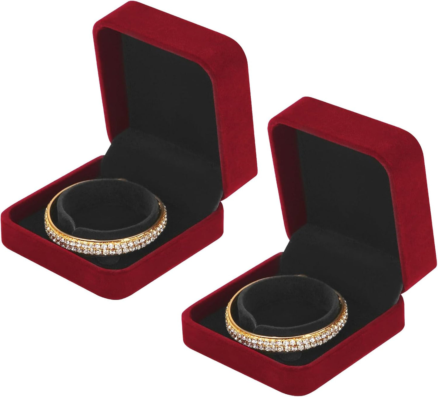 2 Pieces Boxes for Jewelry Gift, Organizer Holder for Wedding, Engagement, Proposal, Birthday and Anniversary