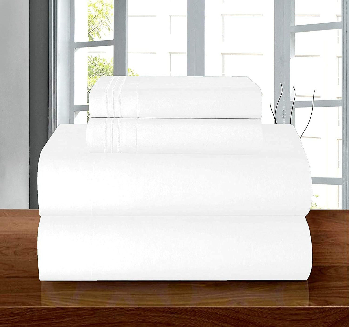 Resistant Coziest Bedding Set, All Around Elastic Fitted Sheet, Deep Pocket up to 16inch, Queen