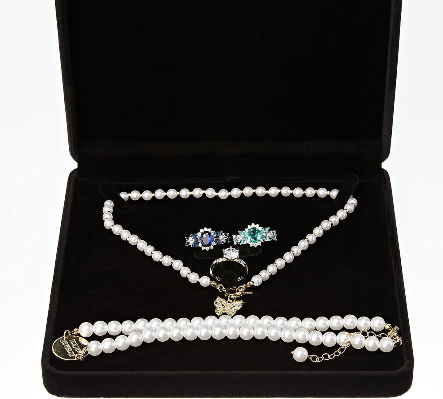 Velvet Jewelry Set Box, Velvet Gift Box for Bracelet Necklace Earring Ring