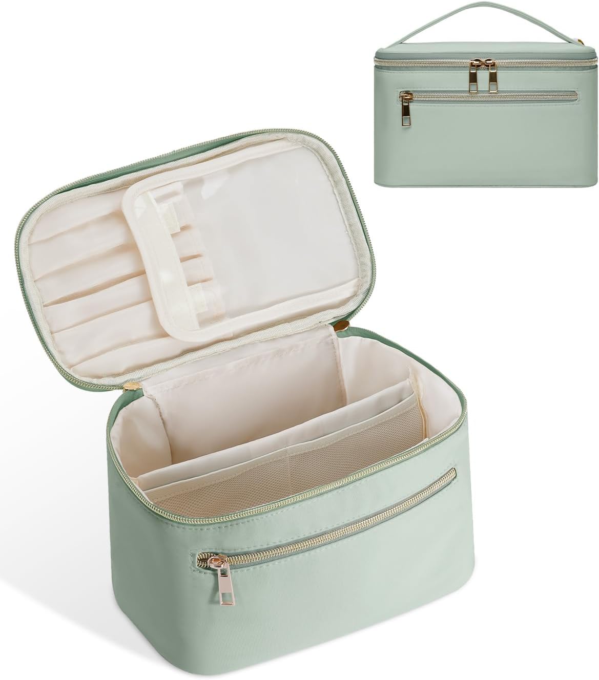 Makeup Bag, Travel Make Up Organizer Cosmetic Brush Bags Case for Women
