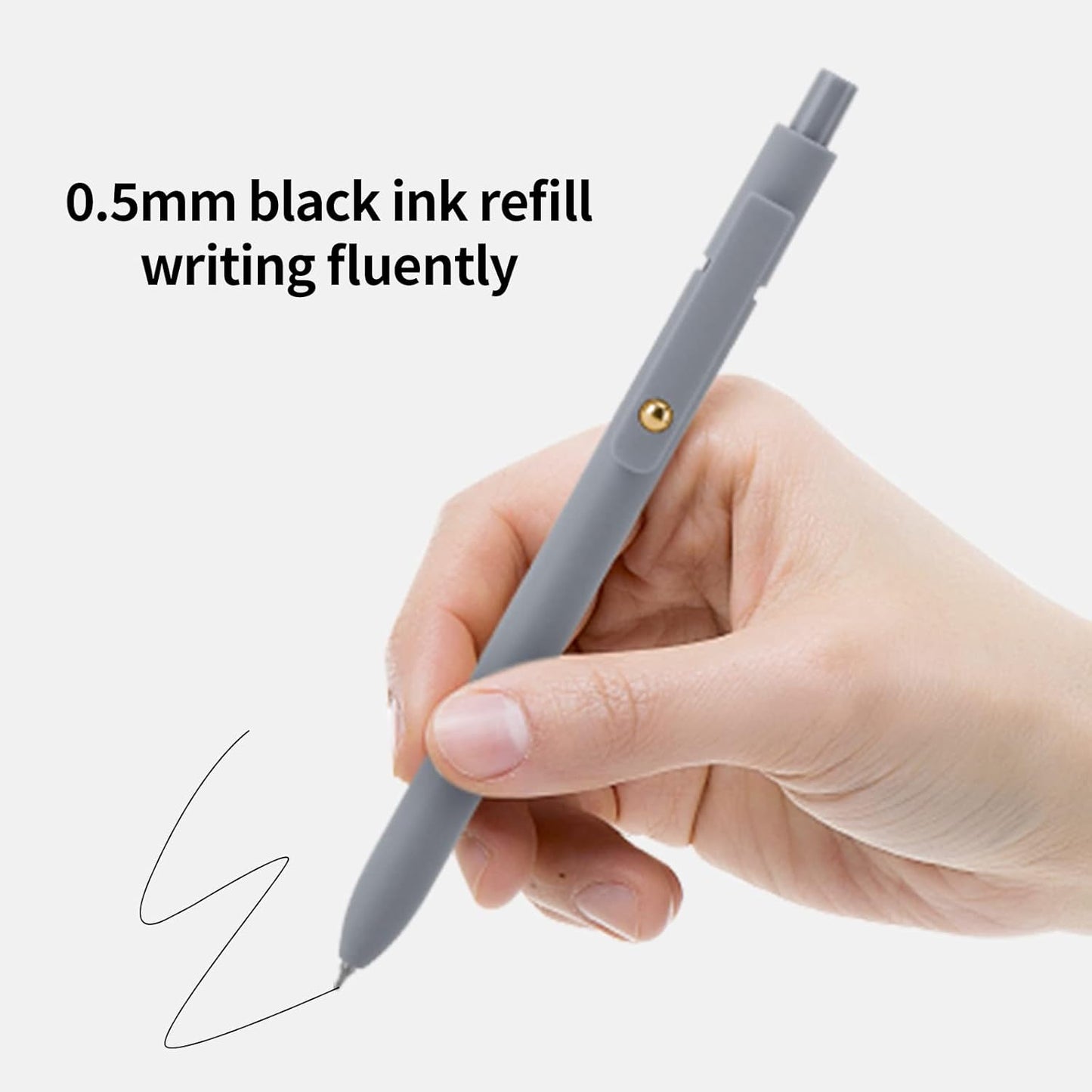 OMOMMD Gel Pens, 6 Pcs 0.5mm Quick Dry Black Ink Pens Fine Point Smooth Writing Pens, Cute Office School Supplies Gifts for Women