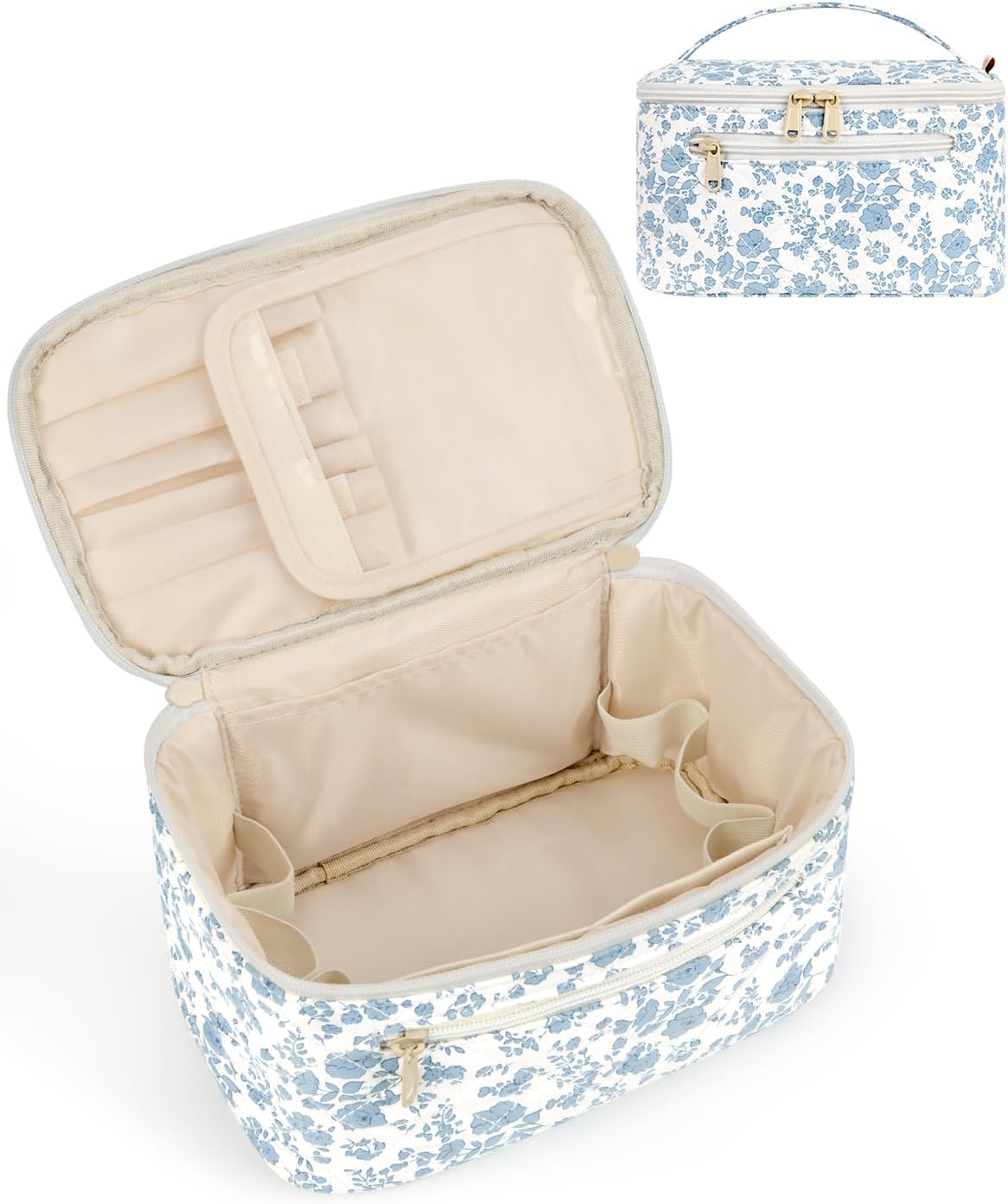 Makeup Bag, Travel Make Up Organizer Cosmetic Brush Bags Case for Women