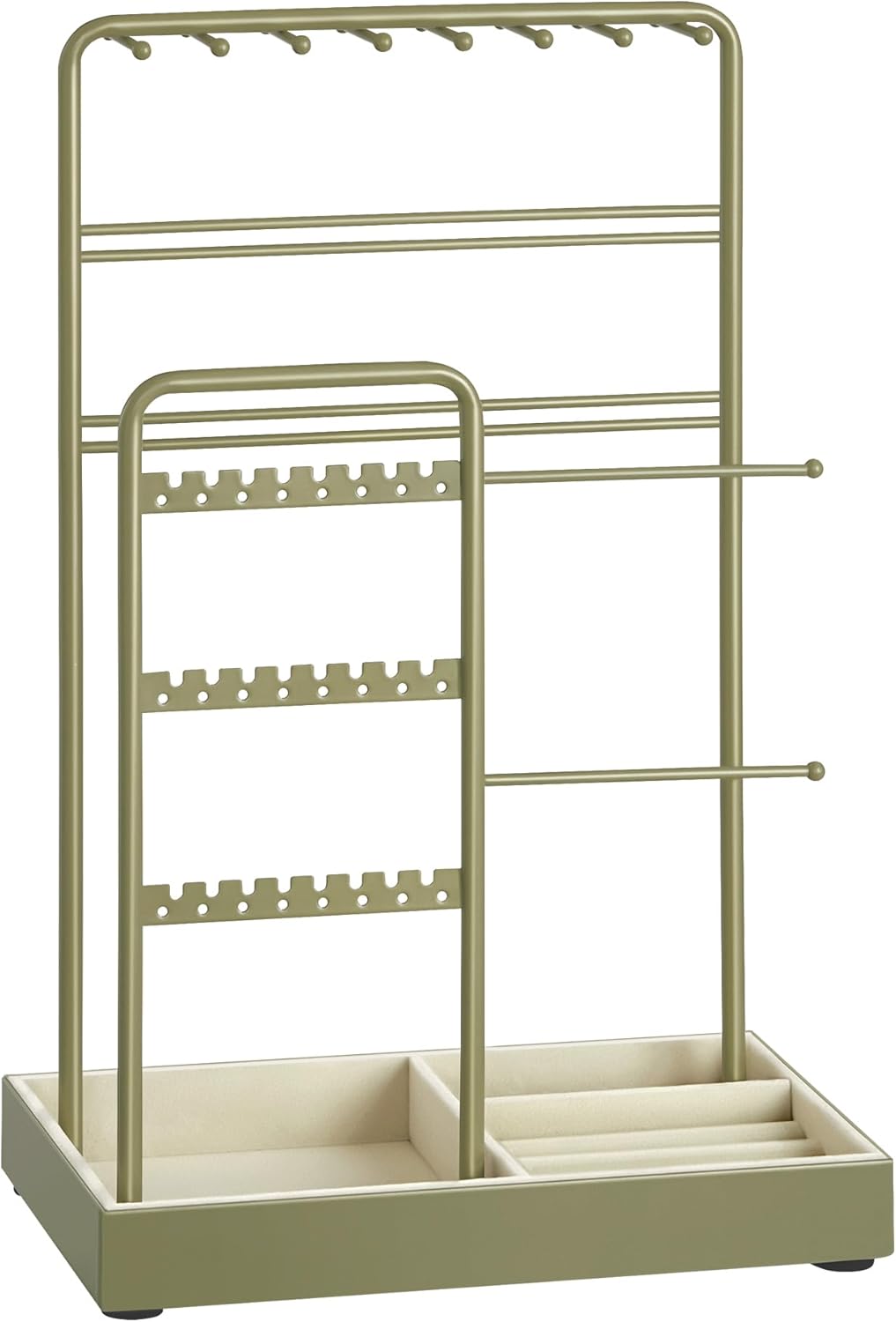 Jewelry Holder, Jewelry Organizer, Jewelry Display Stand with Metal Frame, Necklace Earring Bracelet Holder, for Studs, Rings