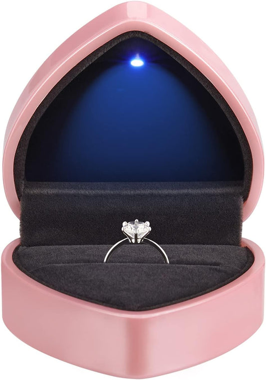 Earrings Jewelry Case with Light, Jewellry Display Box for Wedding, Engagement, Proposal, Birthday and Anniversary