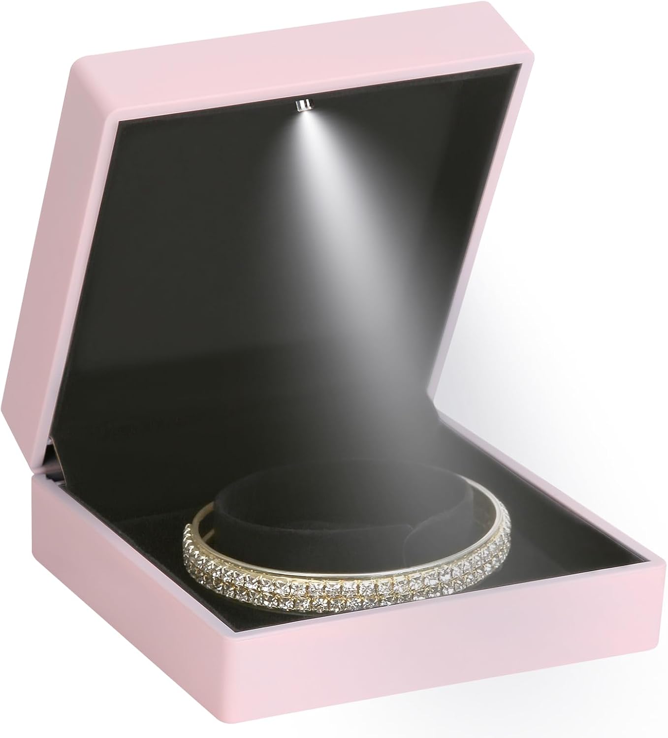 Luxury LED Light Jewelry Bangle Box Storage Case Organizer Holder for Wedding, Engagement, Proposal