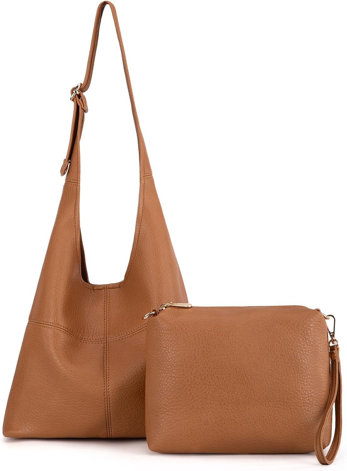 Hobo Bags Purse for Women Ultra Soft Foldable Shoulder Slouchy Handbags with Cosmetic bag