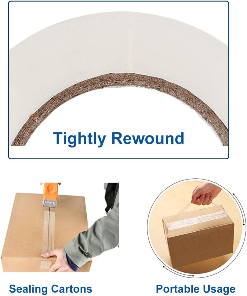 OMOMMD Heavy Duty Packing Tape 36 Rolls, Total 2160Y, Clear, 2.7 mil, 1.88 inch x 60 Yards, Ultra Strong, Refill for Packaging and Shipping