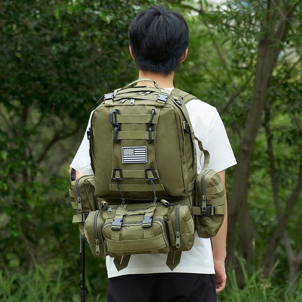 Large Military Tactical Backpack for Men, 40-50L Backpacks for Women, with Molle System