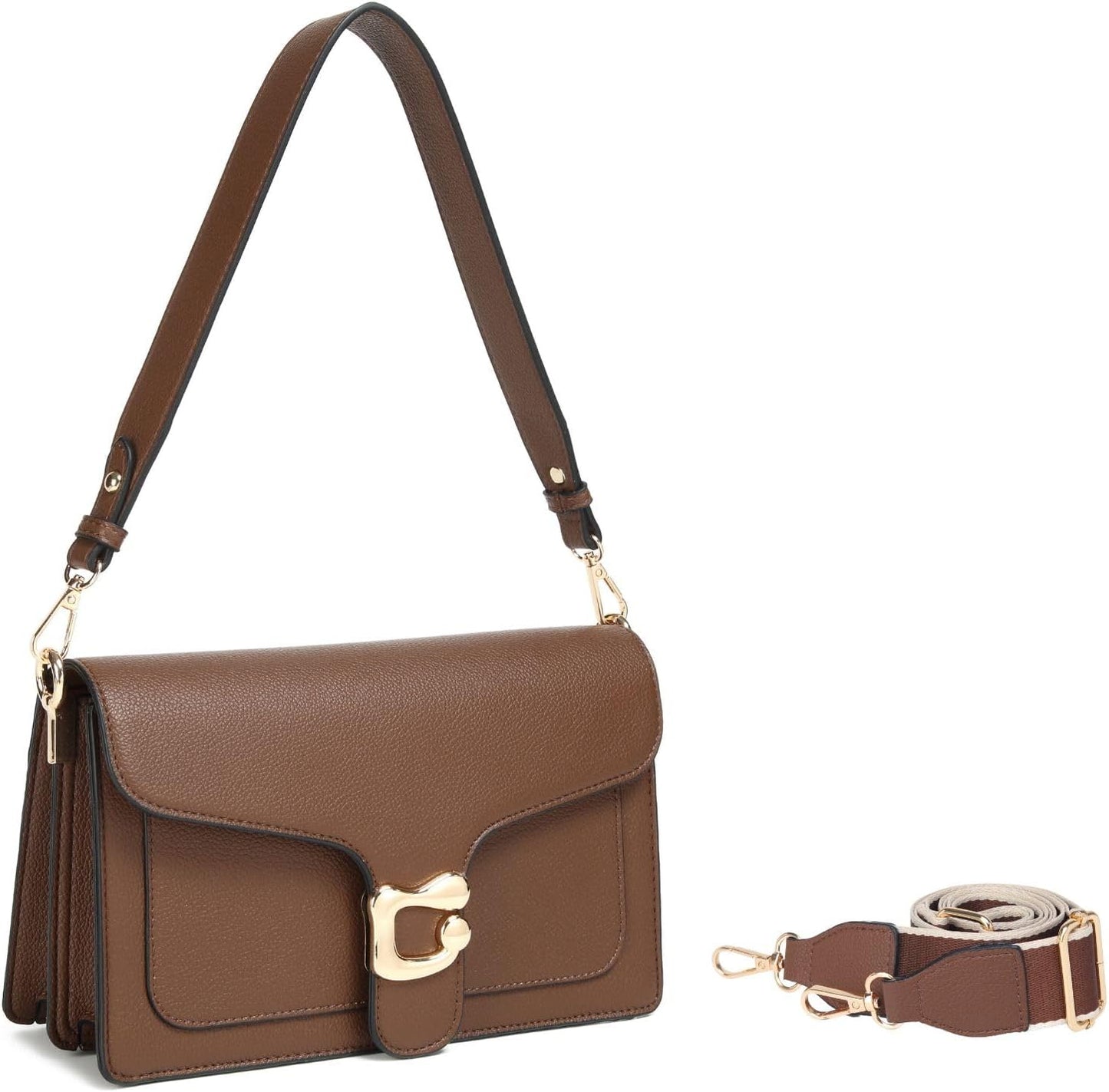 Crossbody Bags for Women Trendy - Small  Bag Leather Handbags Evening Clutch with 2 Straps