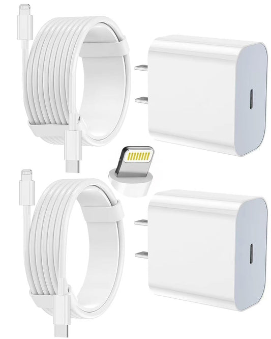 OMOMMD iPhone Charger Fast Charging 2 Pack Type C Wall Charger Block with 2 Pack [6FT&10FT] Long USB C to Lightning Cable for iPhone 14/13/12/12 Pro Max/11/Xs Max/XR/X,AirPods Pro