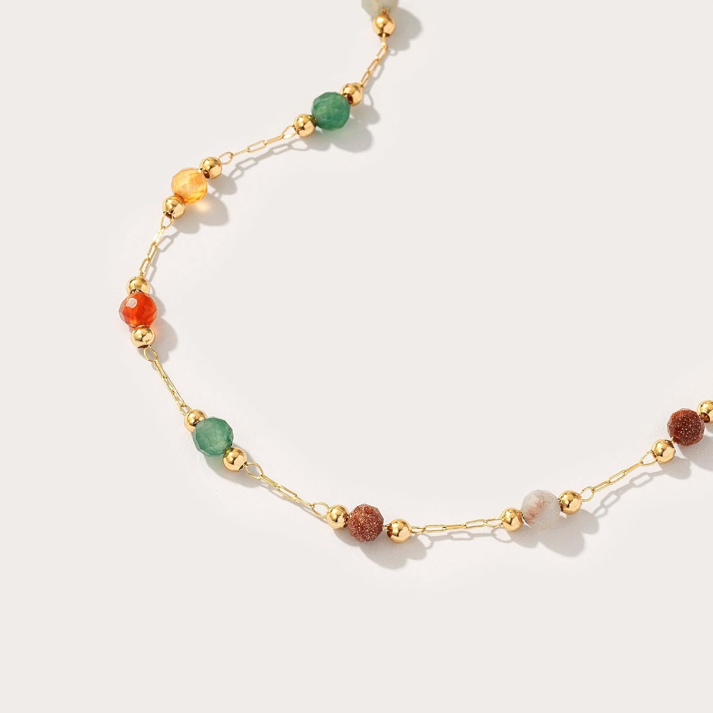 14K Gold Plated Beaded Choker Necklace – Dainty Boho Summer Jewelry for Women