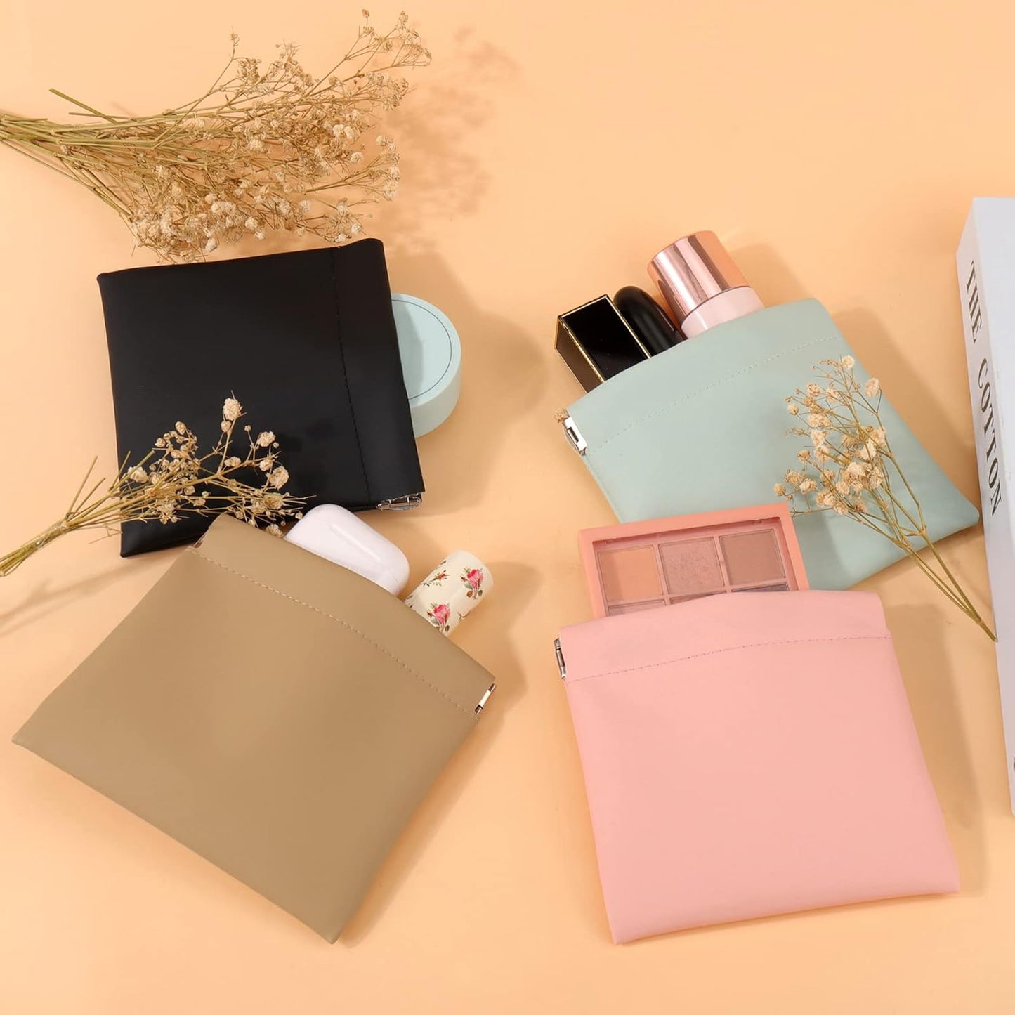 4 count Small Makeup Bag for Purse, Mini Portable Cosmetic Bags for Women,  Accessories Organizer