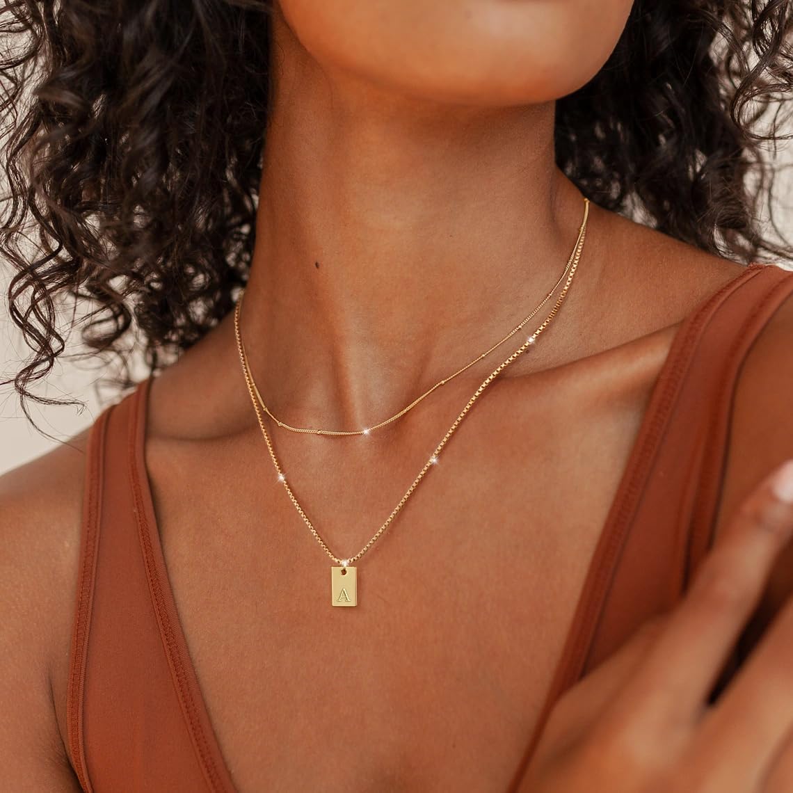 14K Gold Plated Initial Necklace, Personalized A-Z Letter Pendant, Dainty Minimalist Jewelry Gift for Women