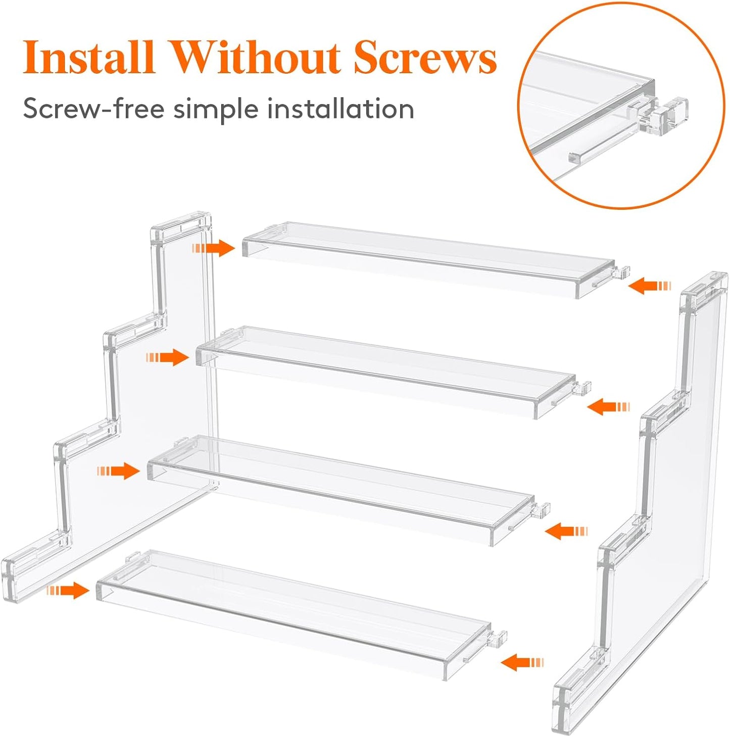 4 Tier Perfume Stand Organizer for Women, Plastic Display Riser, Tool-Free Assembly