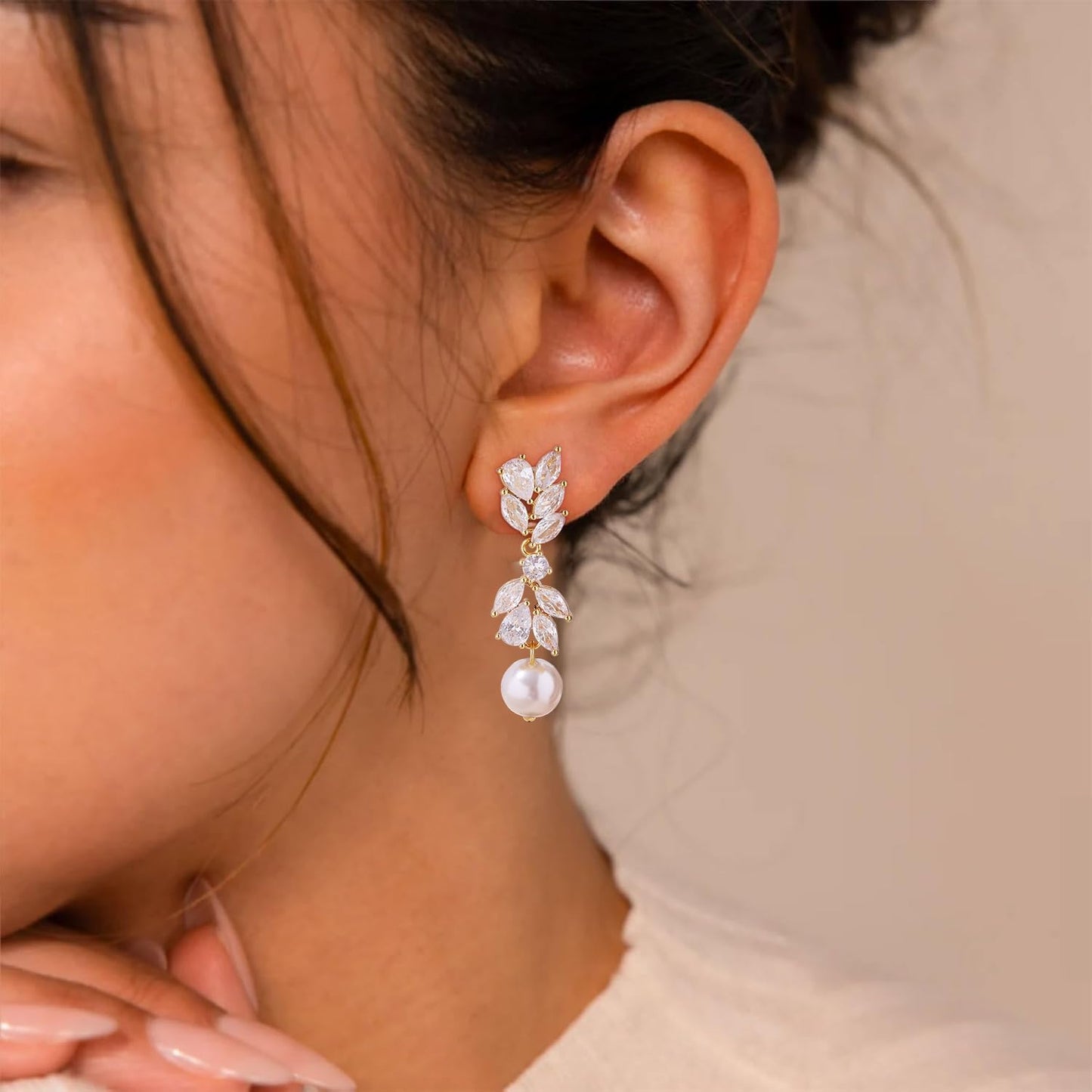 14K Gold Plated Butterfly Dangle Earrings for Women - Dainty, Trendy, CZ Drop Earrings - Simple Long Dangling Jewelry