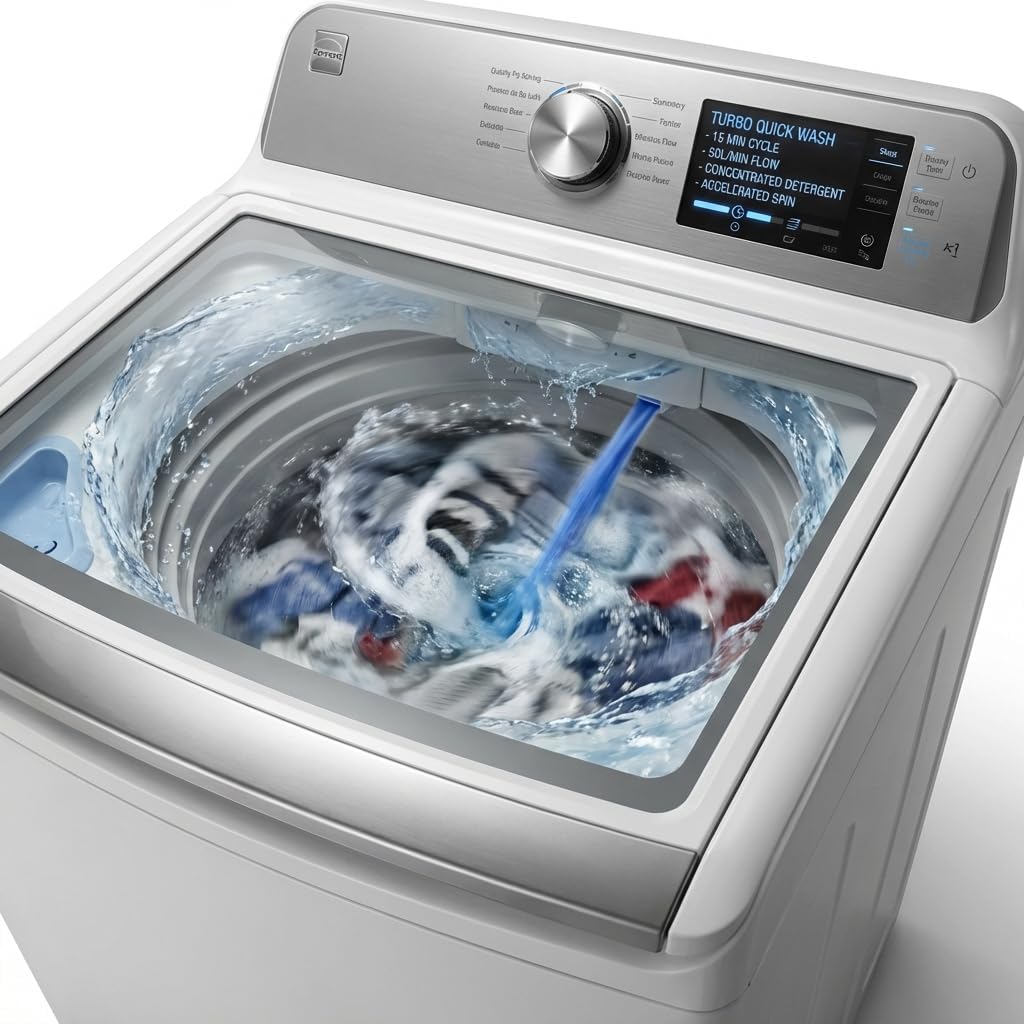 OMOMMD 4.5 cu. ft. Top Load Washer with Triple Action Impeller for Tough Dirt & Stains - Reduce Laundry Time with Accela Wash & Express Wash