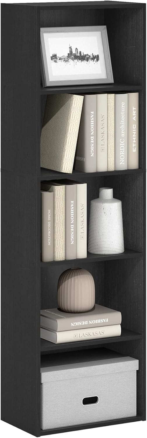 Book Shelf, 5-Tier Bookshelf, Bookcase, 9.4" x 15.8" x 52", for Living Room, Bedroom, Home Office