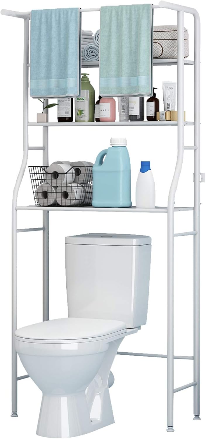 3-Tier Over The Toilet Rack,Bathroom Shelf Space Saver,Corner Stand Storage Organizer