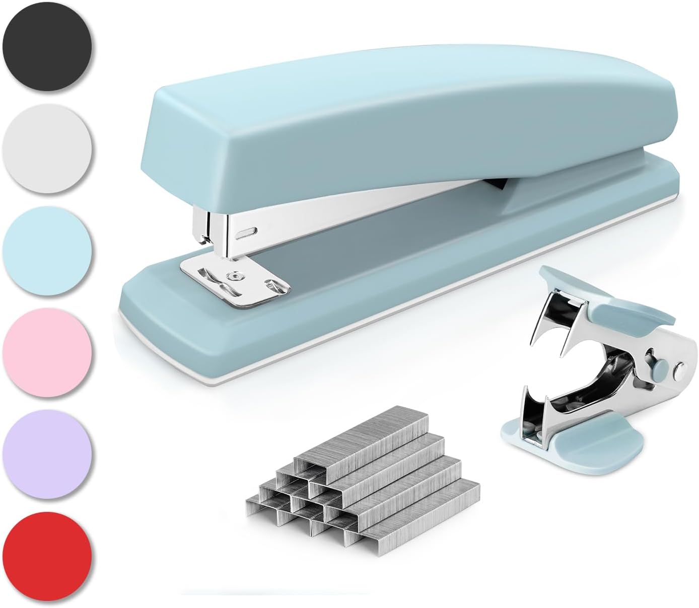 OMOMMD Stapler, Desktop Staplers, 25 Sheet Capacity, Includes 1000 Staples and Staple Remover, Blue