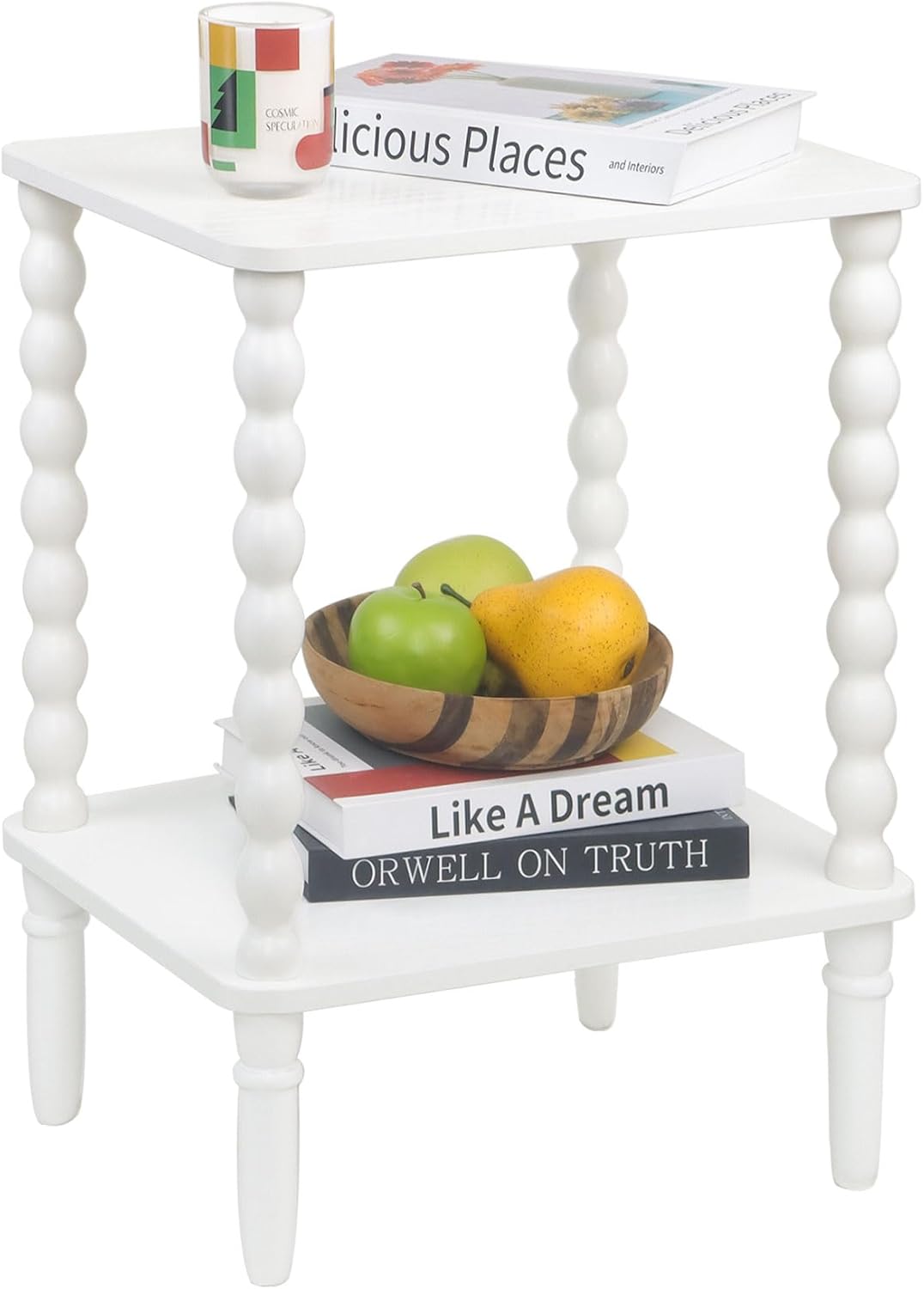 Side Table, Small End Table with Storage Shelf, 2-Tier Small Coffee Tables Living Room