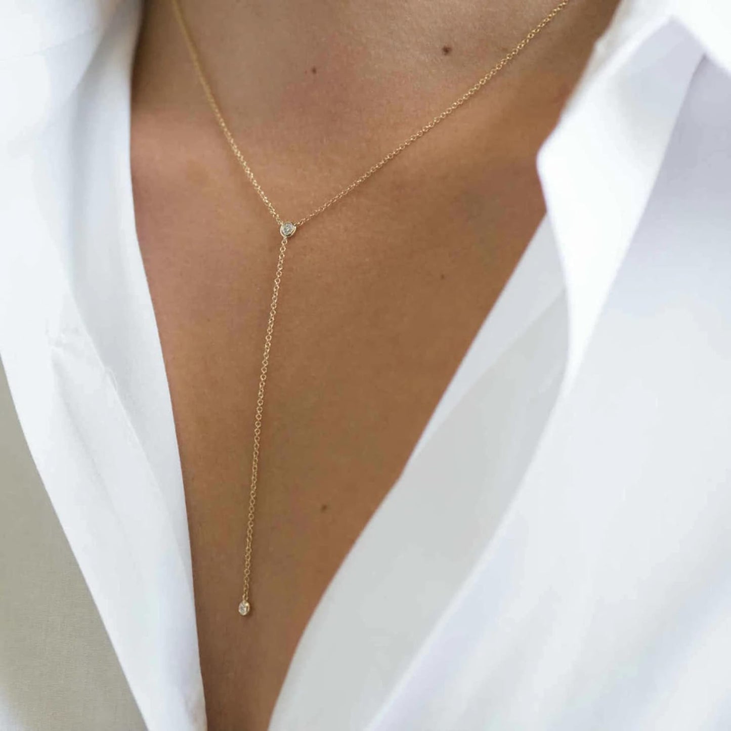 Diamond Choker Necklace for Women: Dainty 14K Gold/Sterling Silver Gold Plated CZ Jewelry, Trendy Gift
