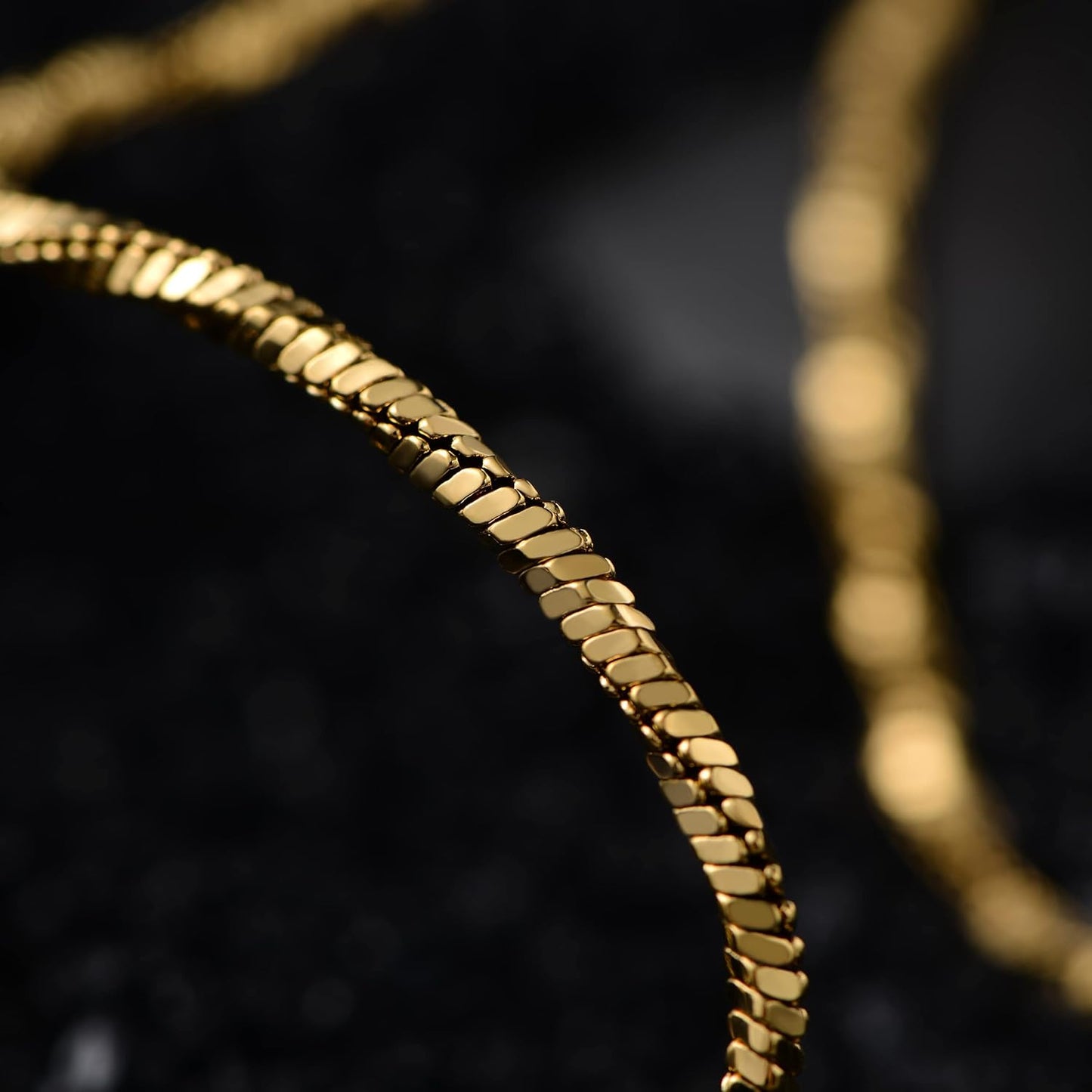14K Gold Plated Snake Chain Choker - Dainty Boho Necklace for Women