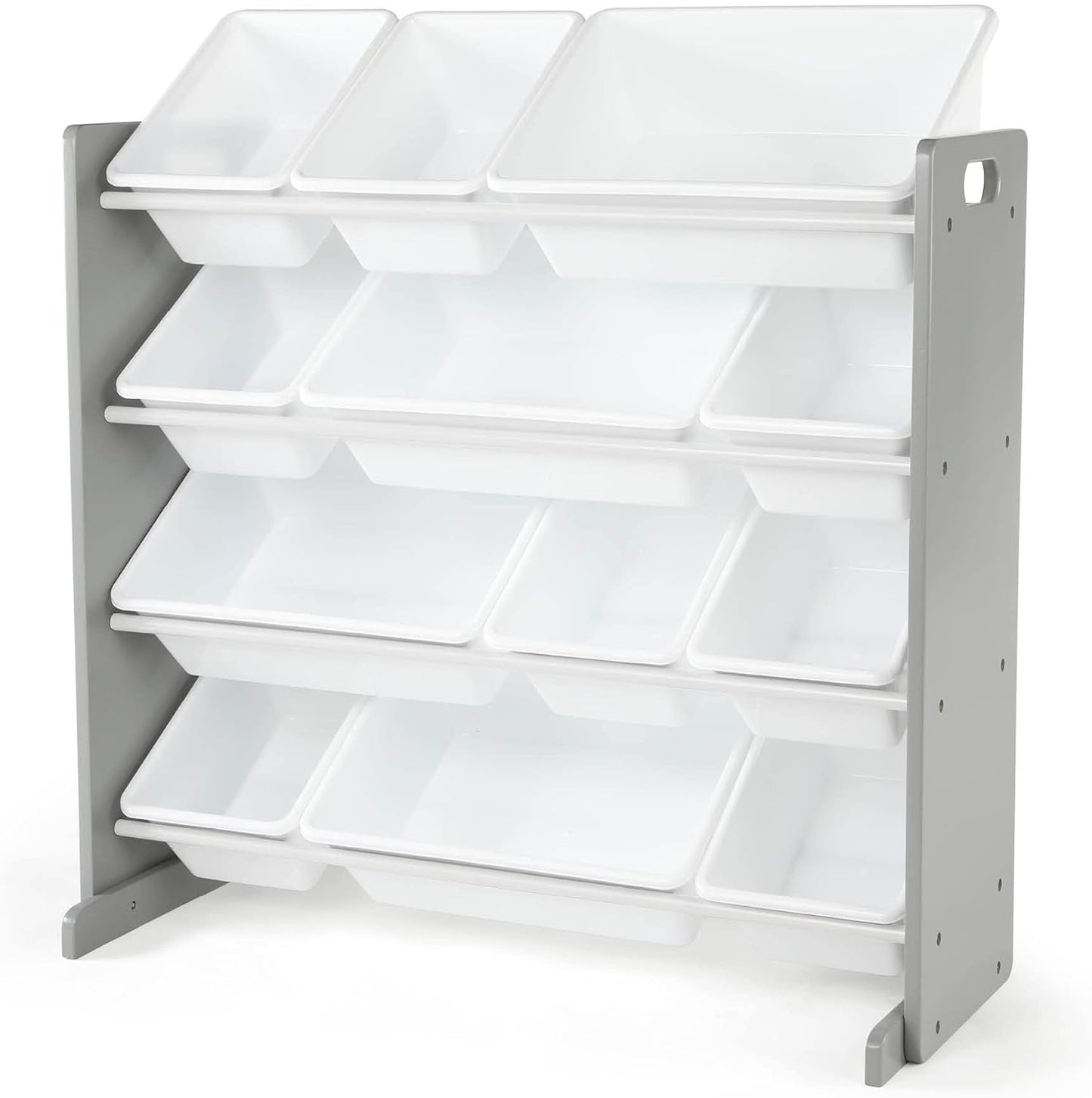 Toy Storage Organizer with 12 Plastic Bins,  Removable Bins for Playroom, Bedroom
