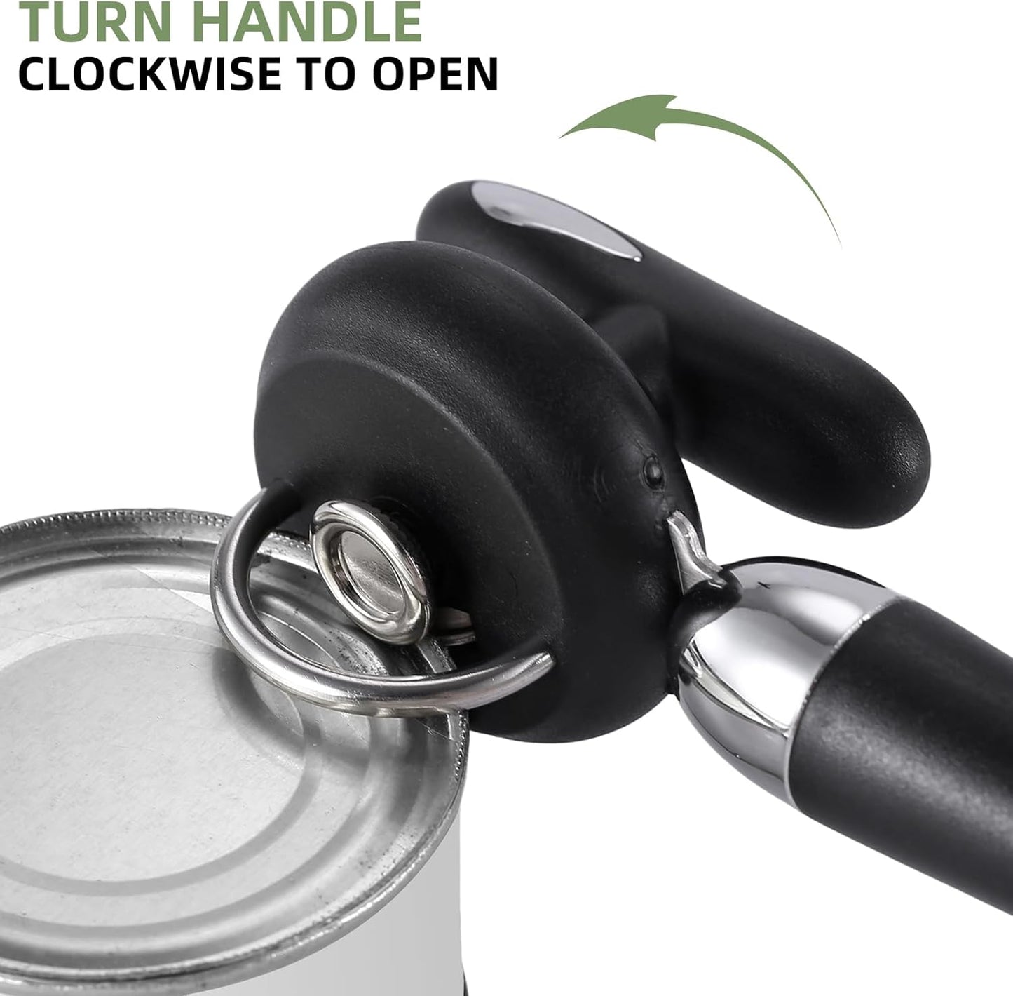 Can Opener Manual Tin Opener Stainless Steel Heavy Duty, Oversized Hand-held Easy Rotary Knob