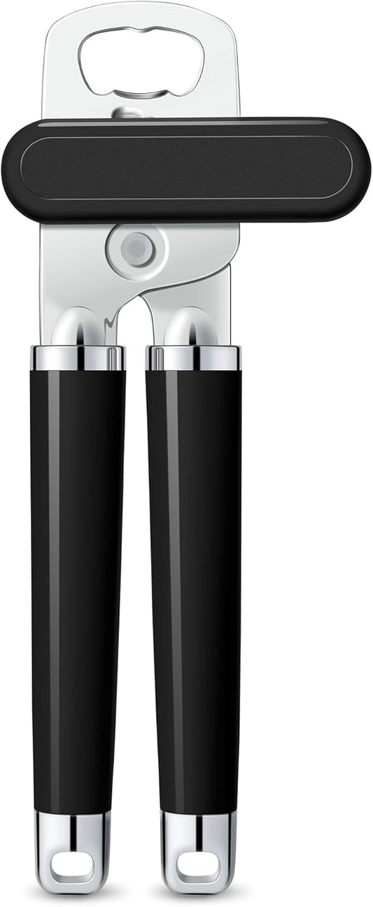 Large Heavy Duty Can Opener Manual Smooth Edge Stainless Steel, Comfortable Handle, Built-in Bottle Opener, 8.66 inch