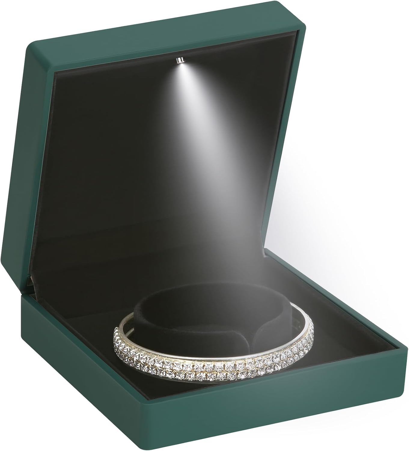 Luxury LED Light Jewelry Bangle Box Storage Case Organizer Holder for Wedding, Engagement, Proposal