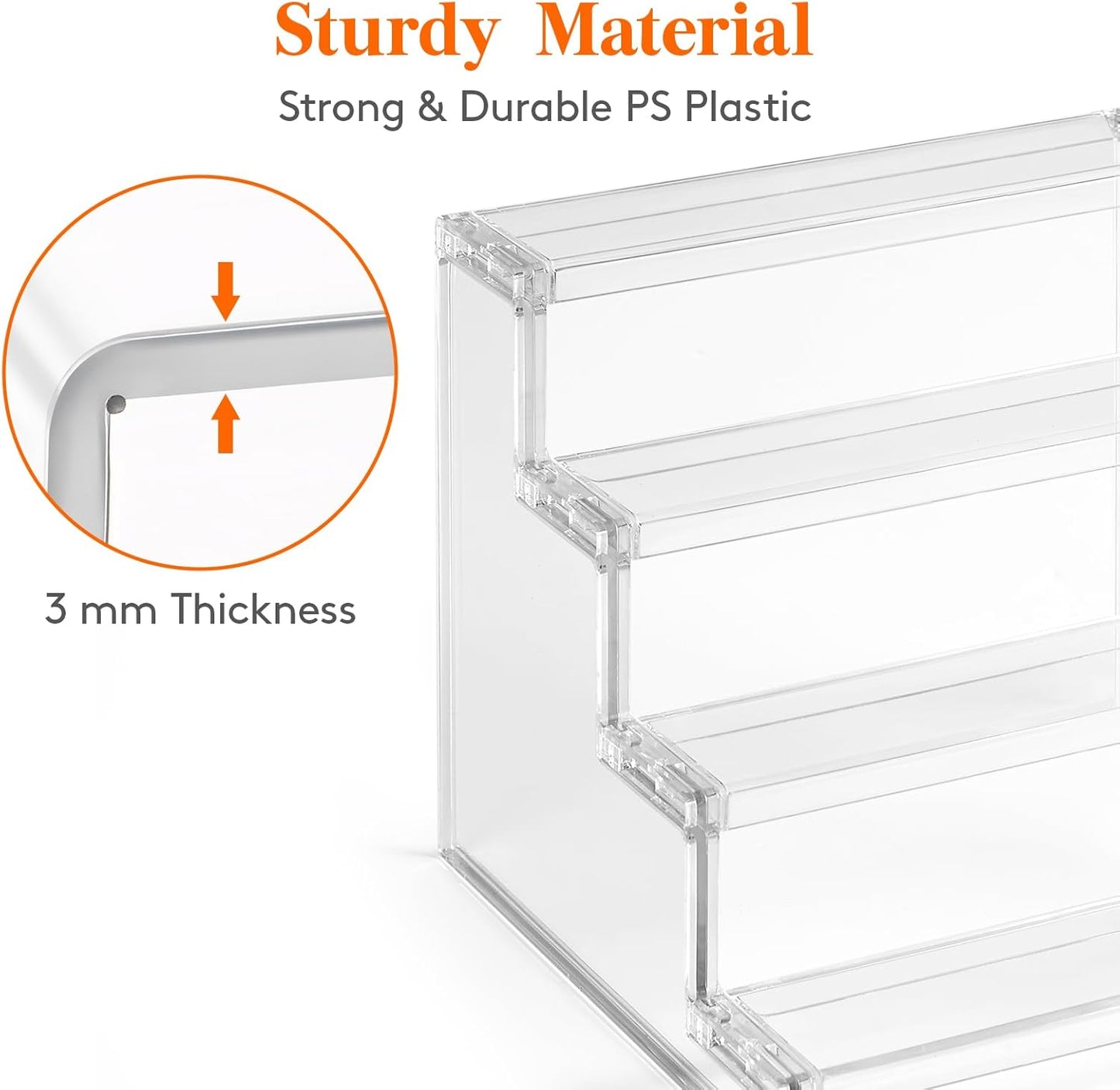 4 Tier Perfume Stand Organizer for Women, Plastic Display Riser, Tool-Free Assembly