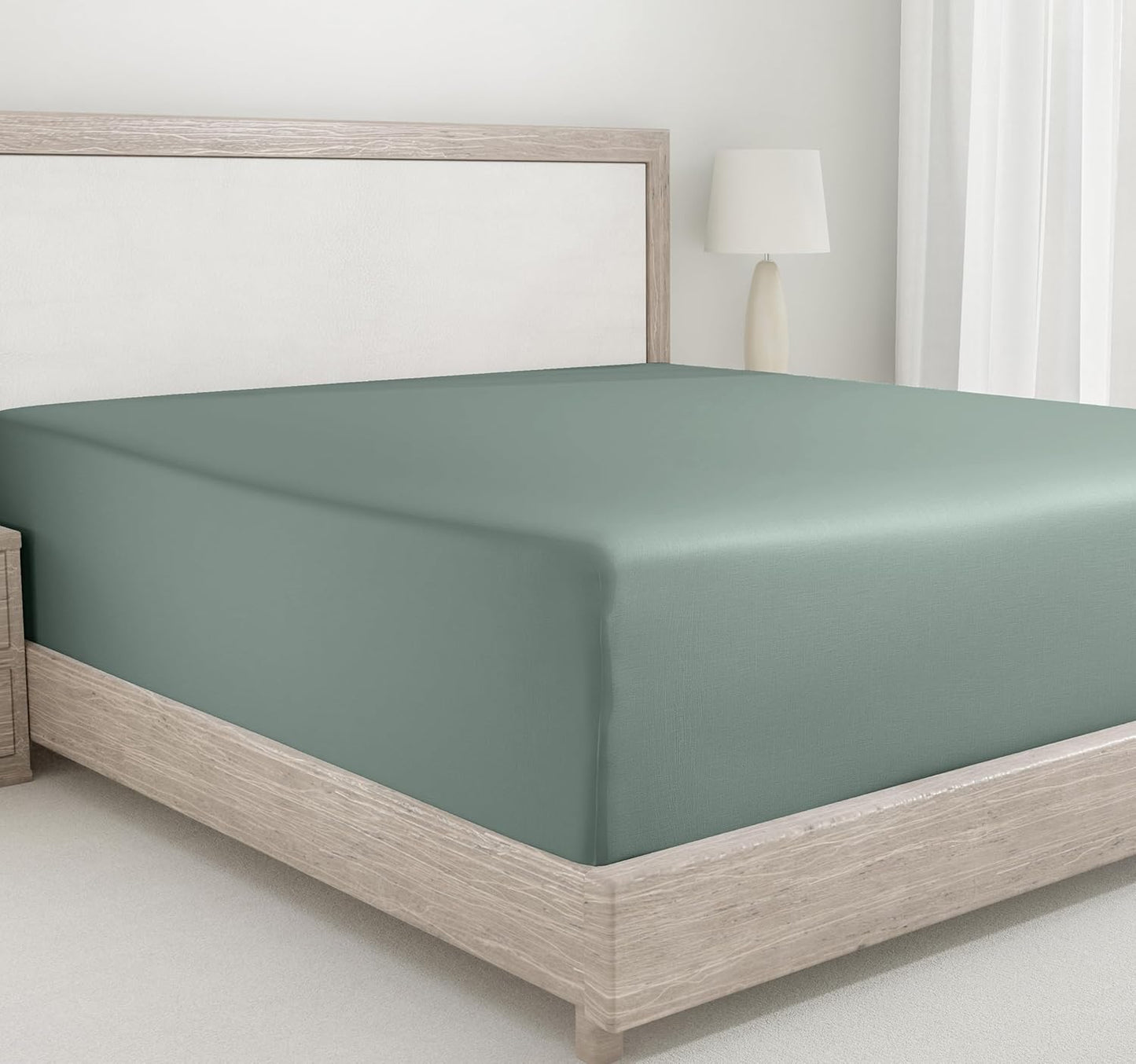 Queen Fitted Sheet Only -  Cotton 400 Thread Count Sateen, Deep Pocket Fitted Sheet Queen