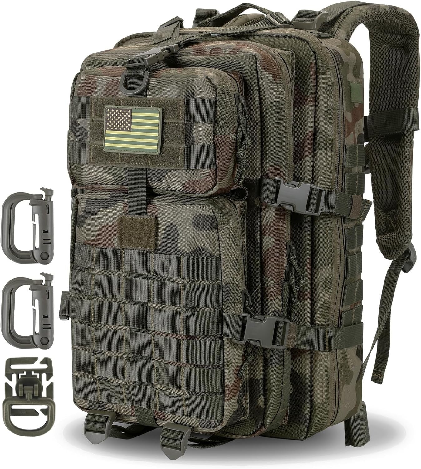 MOLLE Assault Pack, Tactical Backpack Military Army Camping Rucksack, 3-Day Pack Trip, D-Rings