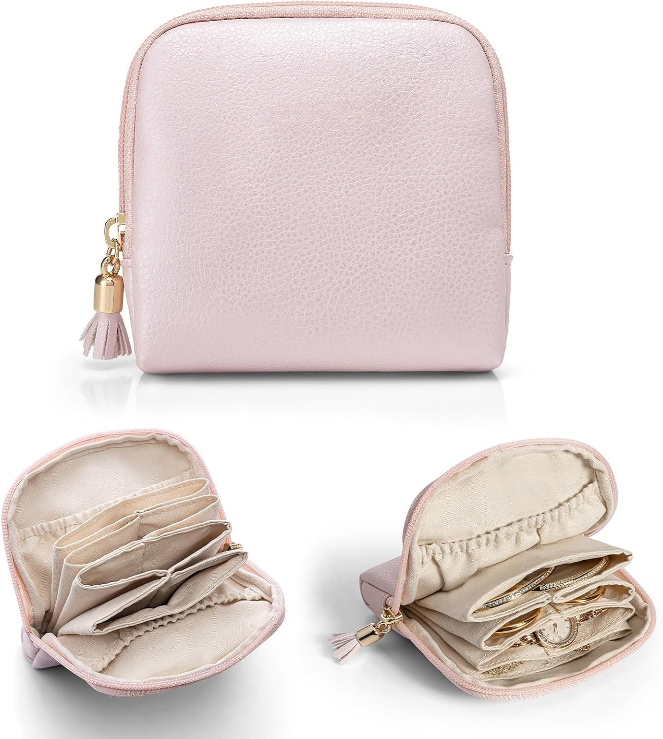 Small Travel Jewelry Case,Travel Gifts for Women,Jewelry Pouch Bags with Zipper,Jewelry Organizer Storage Bag