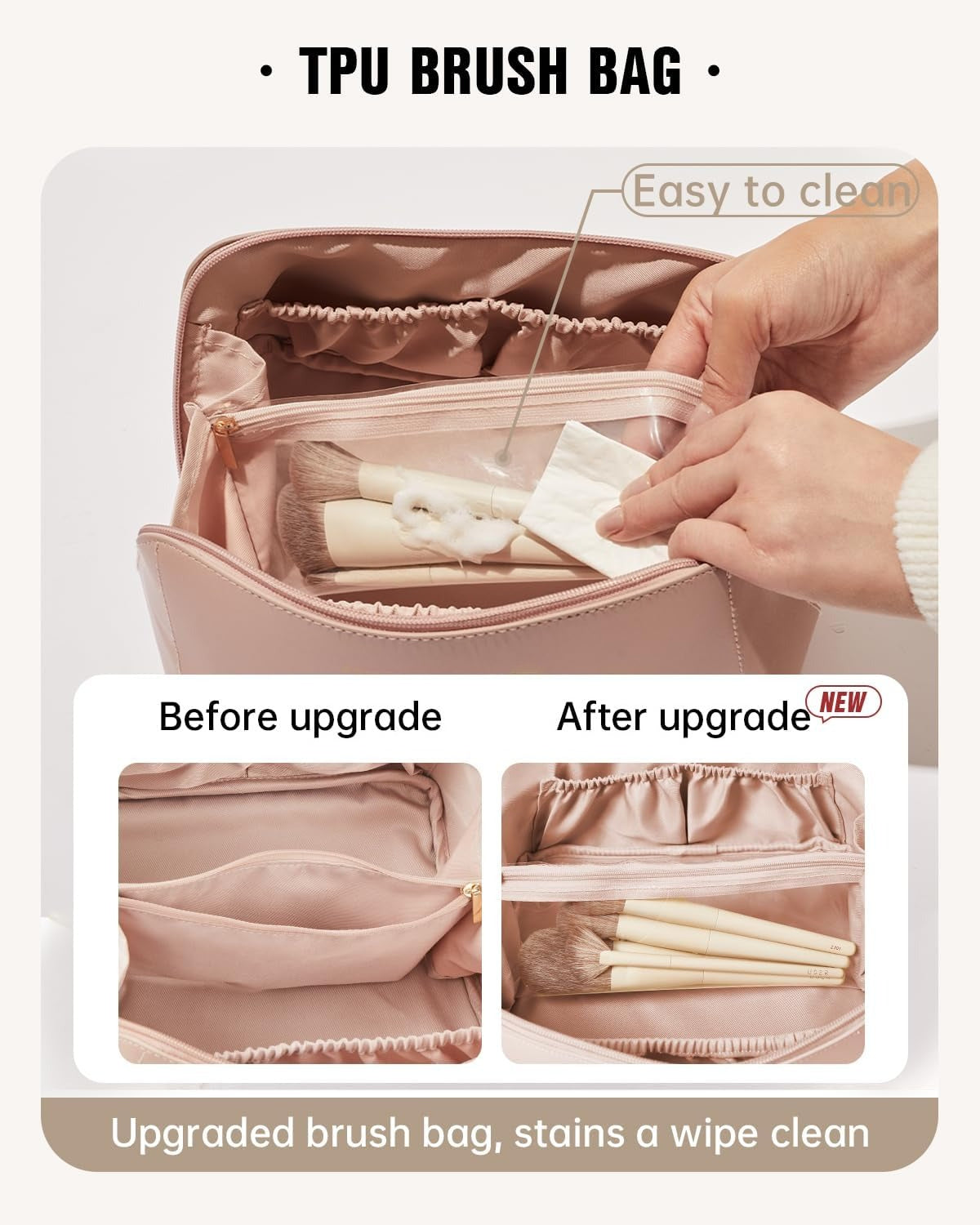 Travel Makeup Bag,Large Capacity Cosmetic Bags for Women, Waterproof Portable Pouch Bag