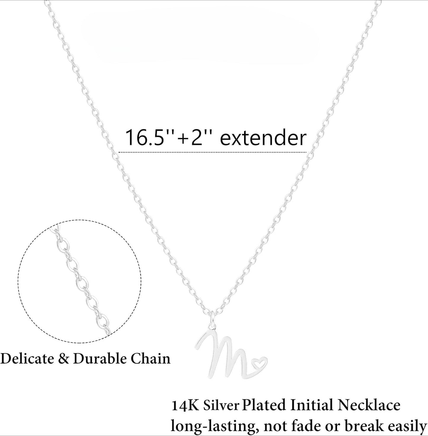 Initial Necklaces for Women, Dainty 14K Gold/Silver Letter Pendant Necklace Trendy Simple Cute Necklaces Monogram Name Choker Necklace Jewelry Gift