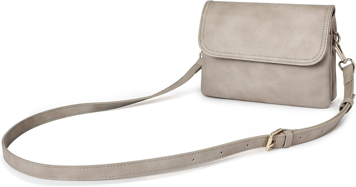 Small Crossbody Bags for Women, Vegan Leather Cell Phone Purse, Mini Travel Purse with Adjustable Strap