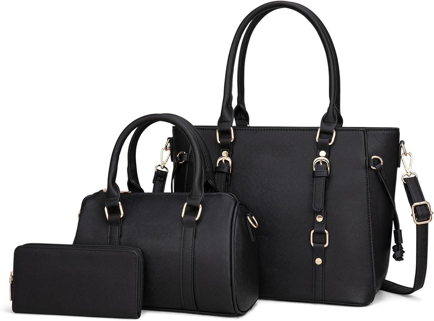 West 3PCS Purses for Women Tote Bag and Wallet Set Shoulder Satchel Handbags
