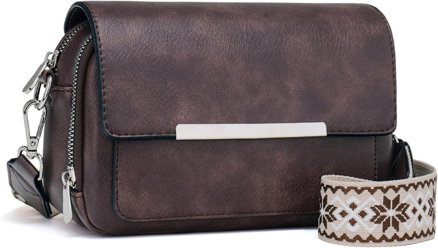Crossbody Bags for Women Small Crossbody Wallet Purses with Card Slots Leather Shoulder Handbags