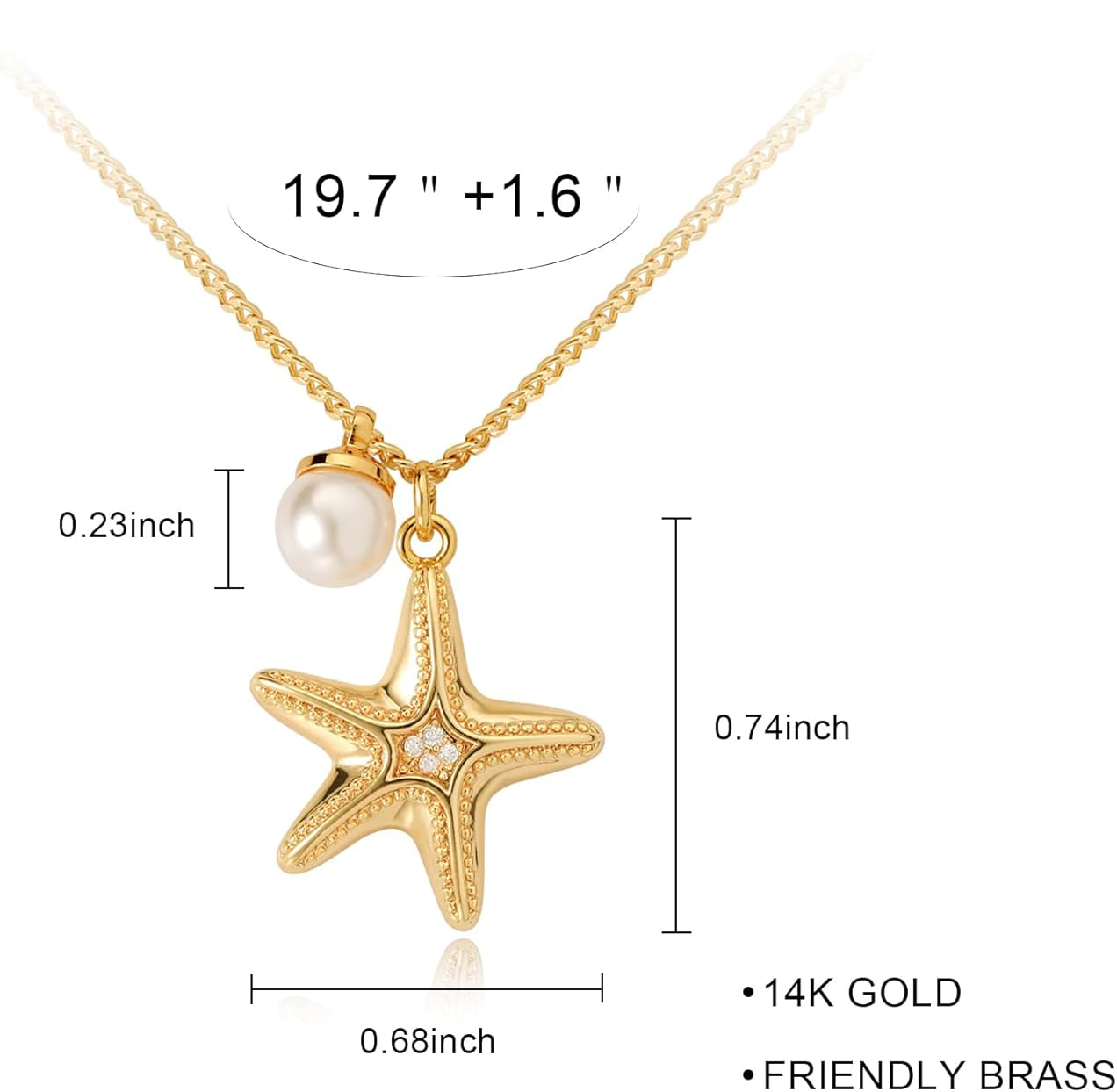 14K Gold Plated Shell/Starfish/Anchor/Dolphin Pendant Necklaces Ocean Beach Summer Jewelry for Women