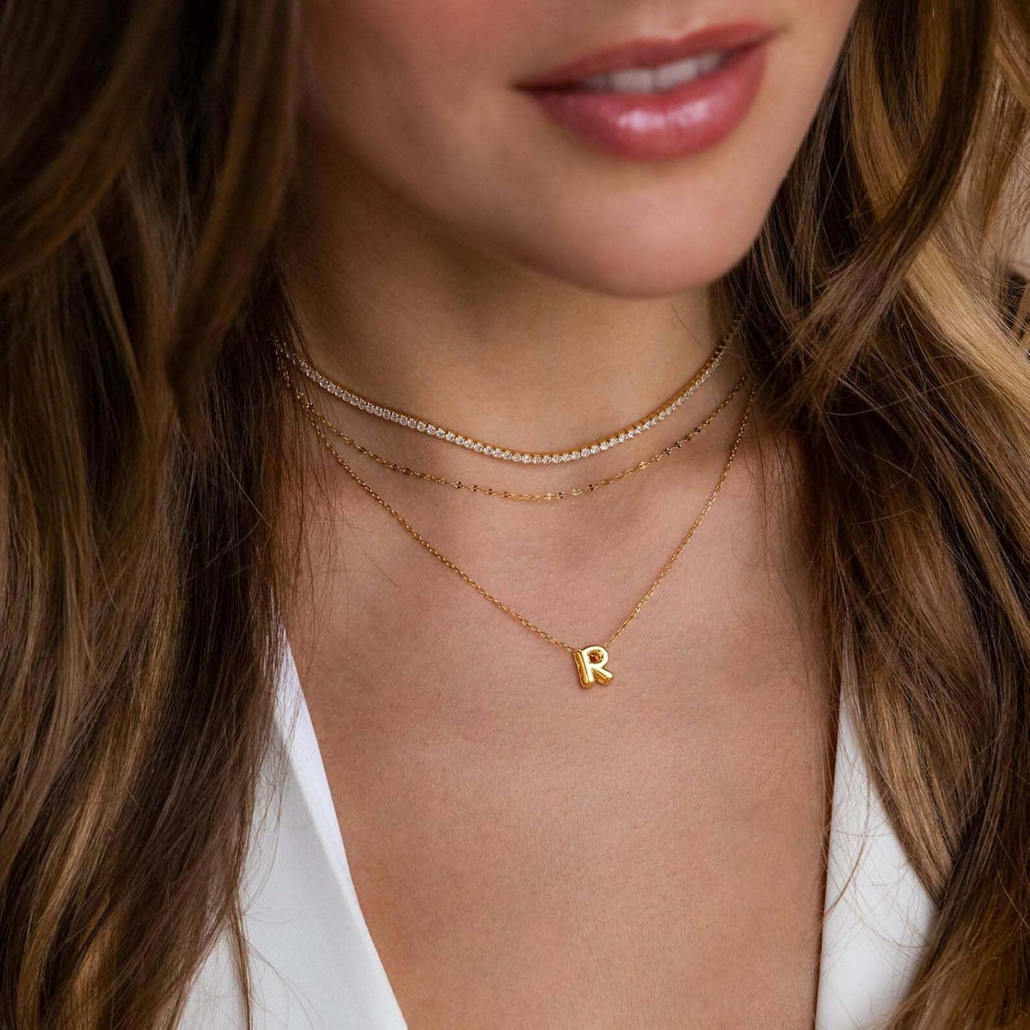 Personalized Initial Necklace - Dainty Bubble Letter Pendant In Gold/Silver, Non-Tarnish Fashion Jewelry Gift For Women & Teens