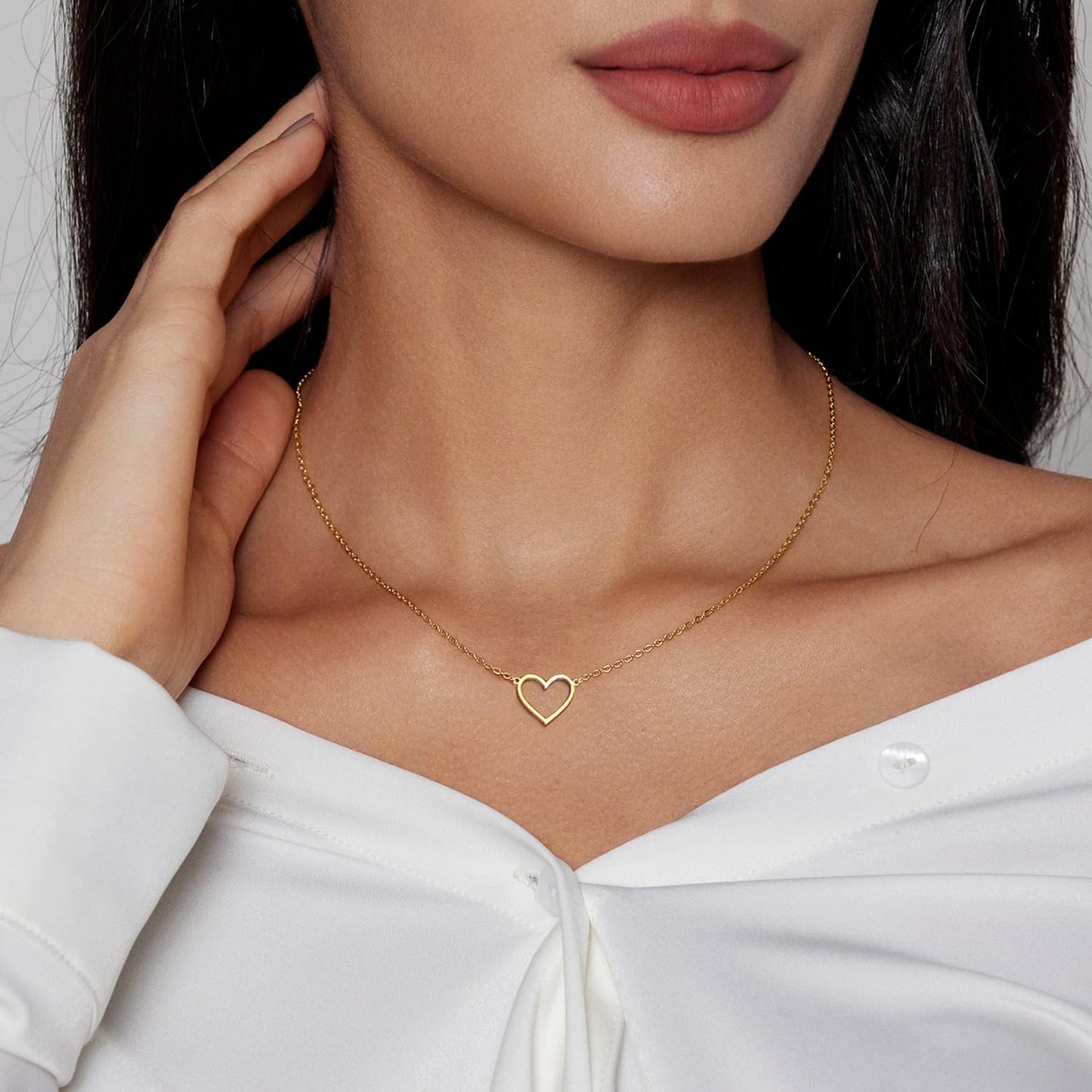 Heart Necklace: 18K Gold/Silver Plated Tiny Pendant, Dainty Valentine's Gift For Women & Teens