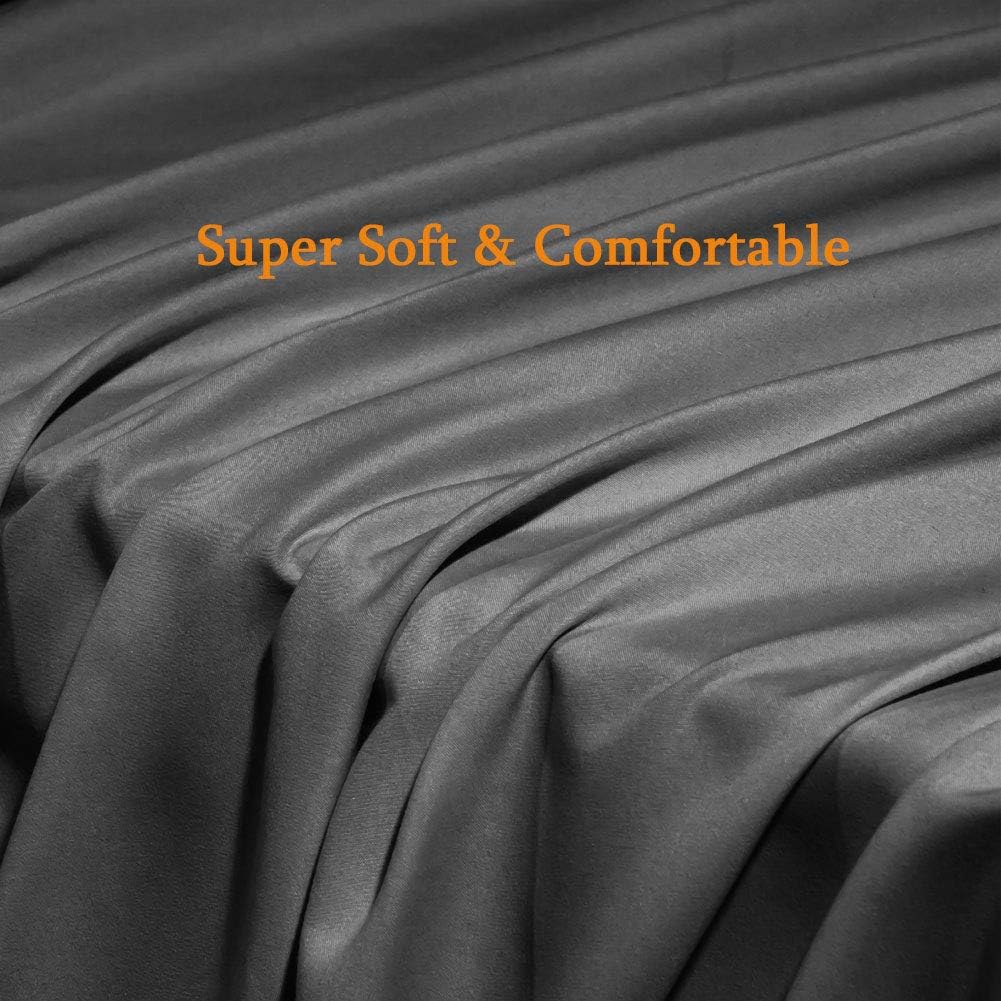 Bed Sheet Set Super Soft Microfiber Fit 18-24 Inch Deep Pocket Mattress Wrinkle-6 count (Dark Grey, Queen)