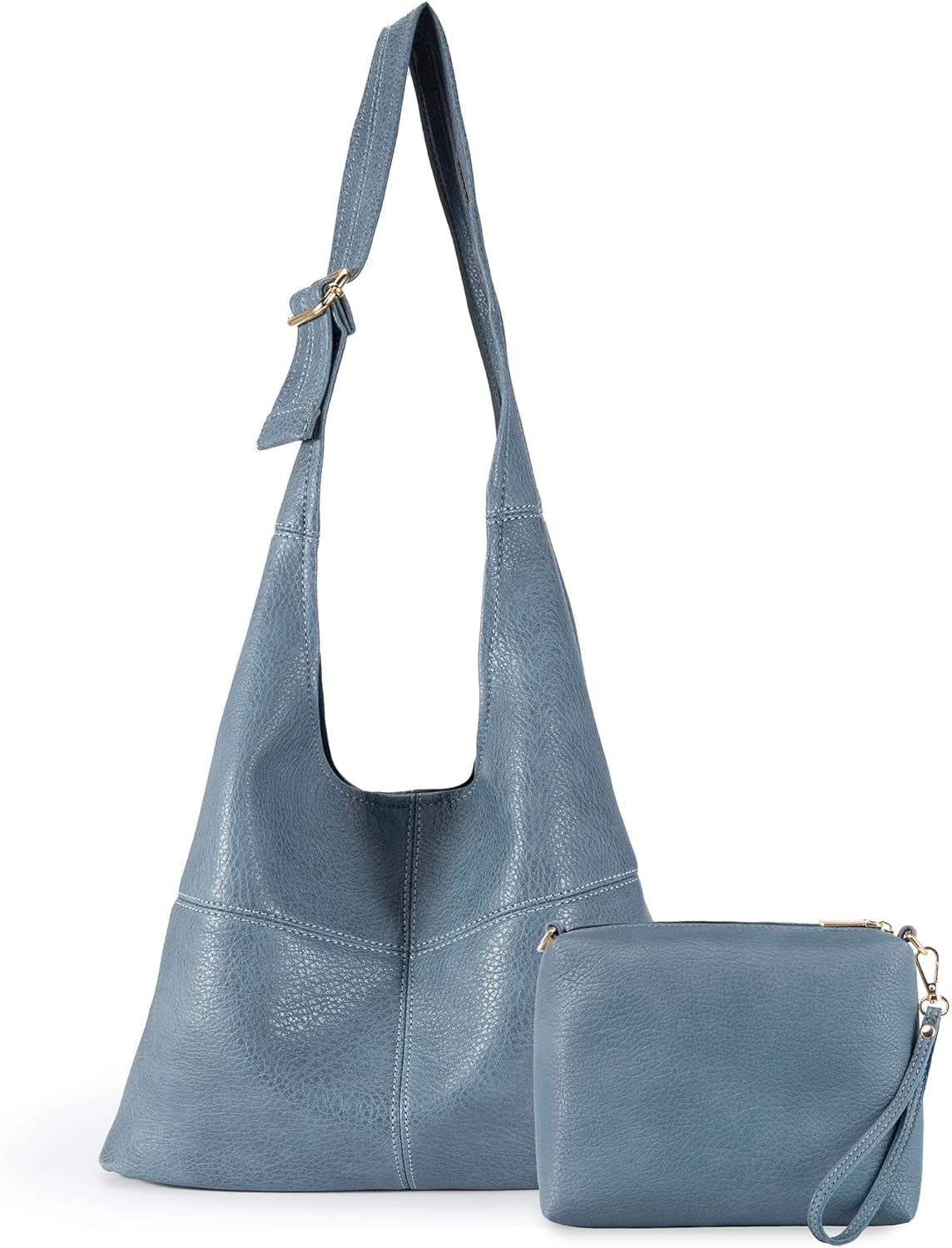 Hobo Bags Purse for Women Ultra Soft Foldable Shoulder Slouchy Handbags with Cosmetic bag