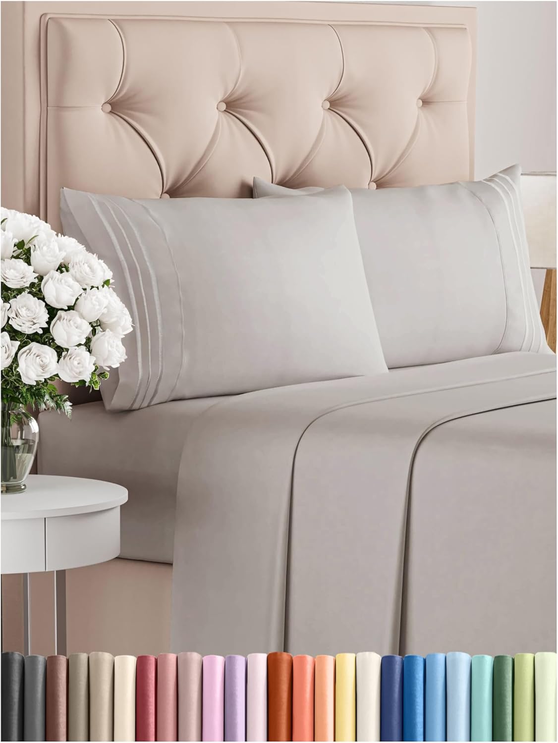Queen Size 4 count Sheet Set - Comfy Breathable & Cooling Bed  Deep Pockets, Easy Secure Fit