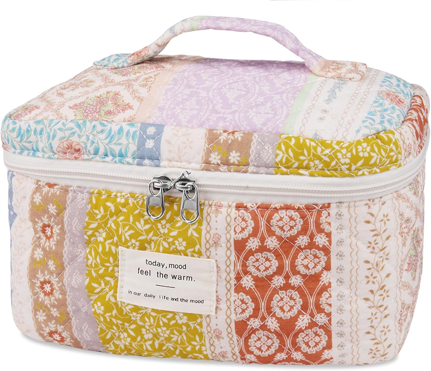 Large Makeup Bag, Cute Cosmetic Bag for Women Girls, Floral Coquette Aesthetic Toiletry Bag, Travel Make Up Organizer Bag (BDLH)