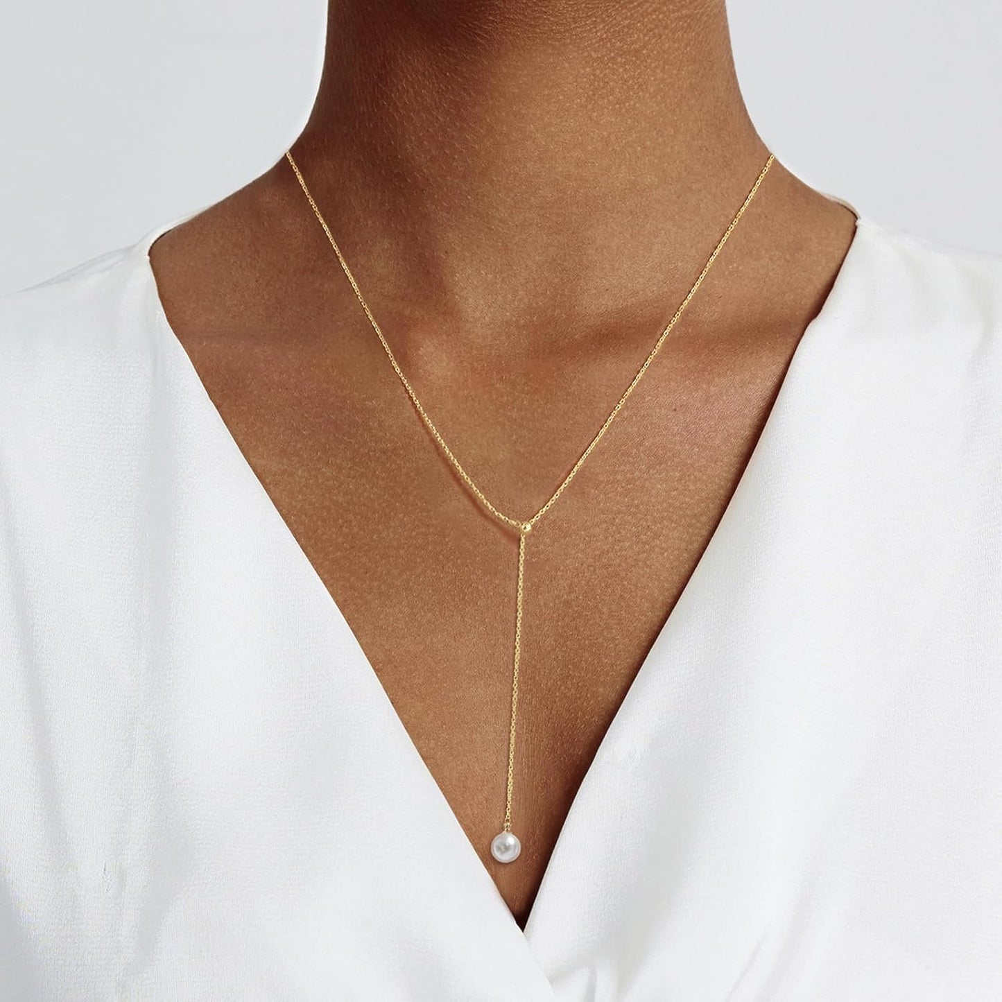14K Gold-Plated Pearl Necklace Set: Dainty Layered Daisy Choker, Trendy Jewelry Gift for Women