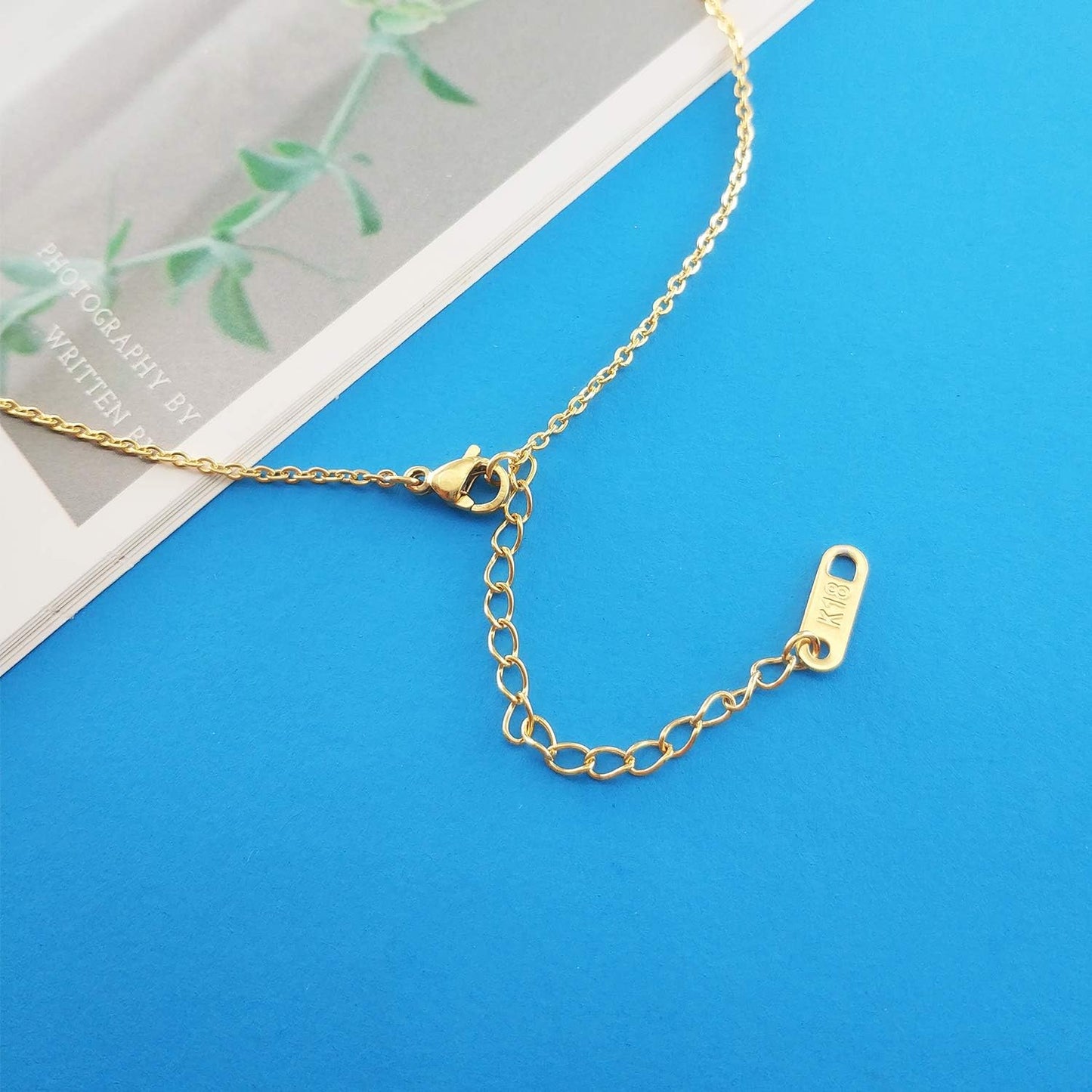 Initial Necklace: 18K Gold Plated Personalized Tiny Letter Name Pendant for Women