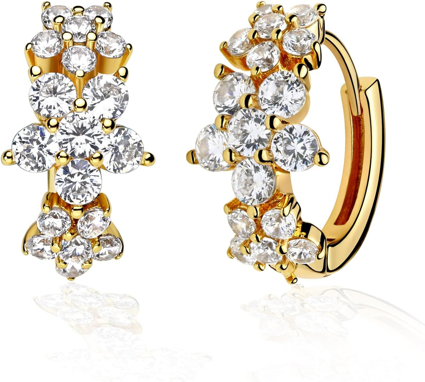 Cubic Zirconia Huggie Earrings 14k Gold Plated Tiny Earrings Small Huggie Hoop Earrings Simple Lightweight Hoops Gift for Women
