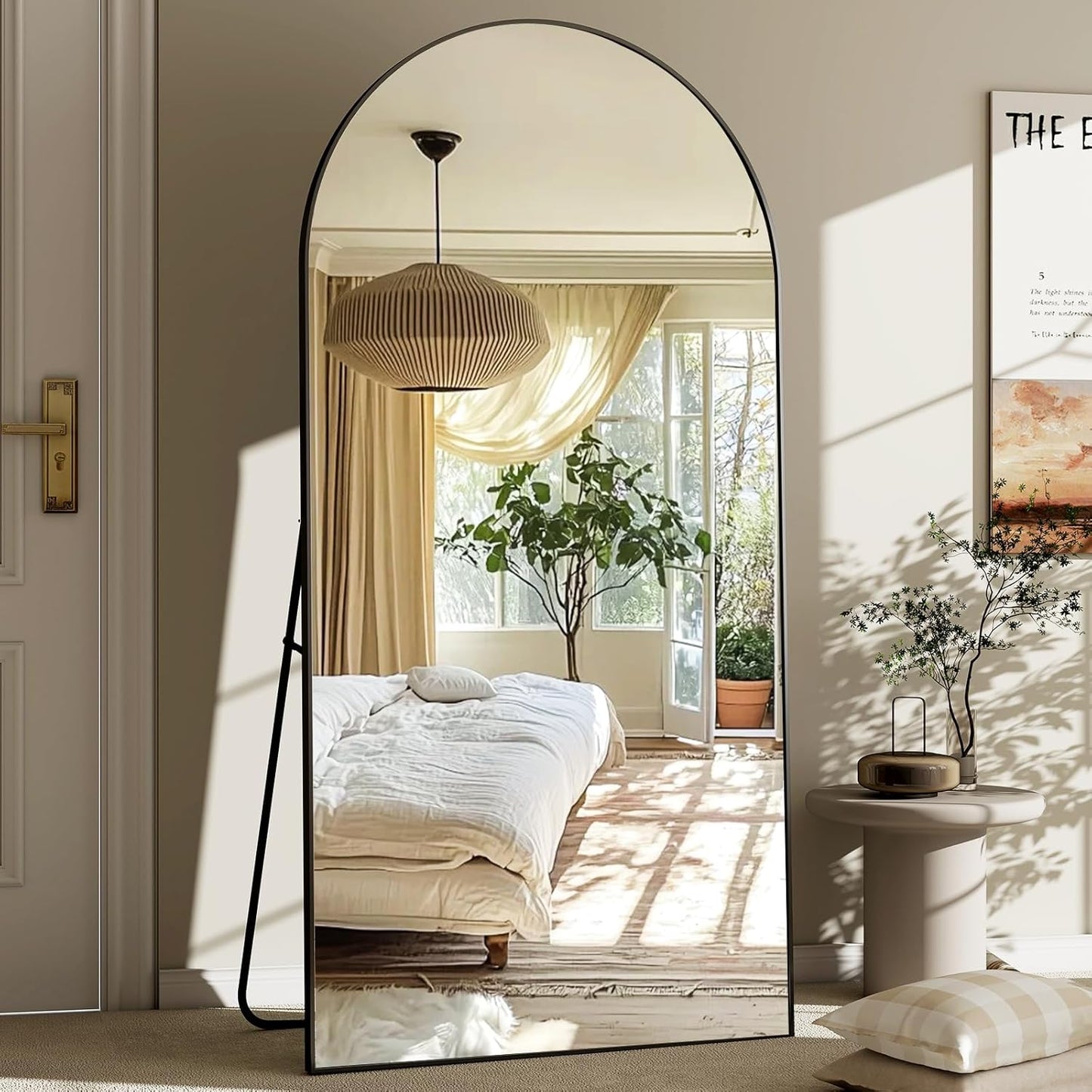 30x71 inch Wall Mount Arched Full Length Mirror-Aluminum Alloy Frame High Definition